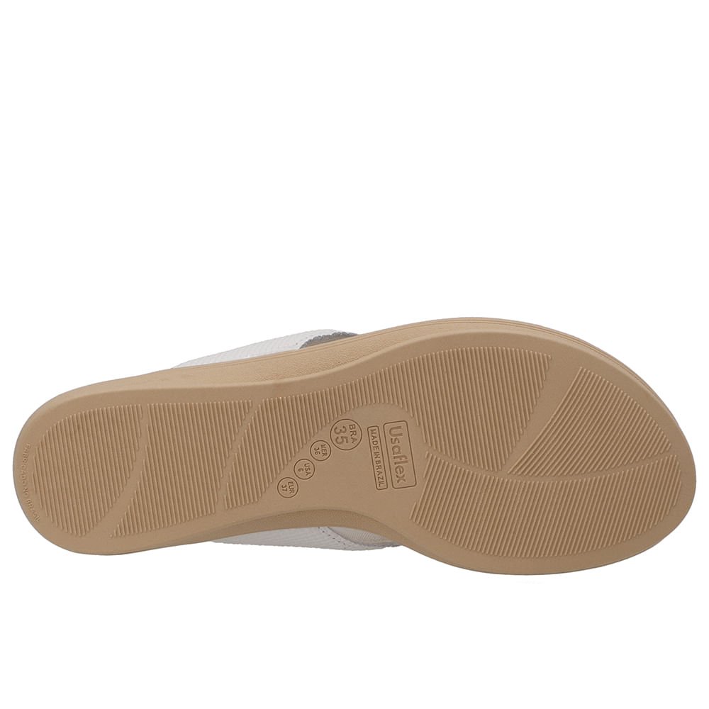 Chinelo Salto Plataforma Couro Branco Branco 5