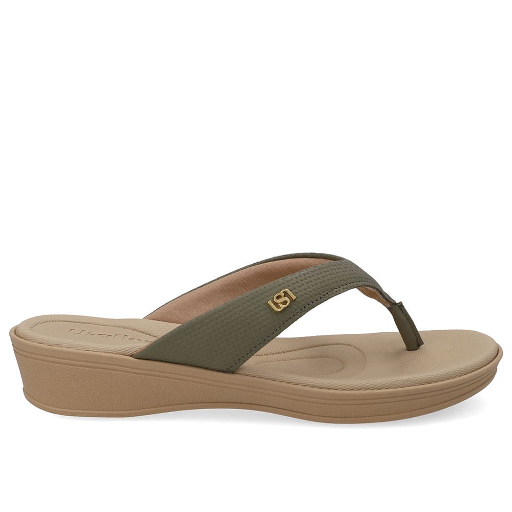 Chinelo Salto Plataforma Couro Verde