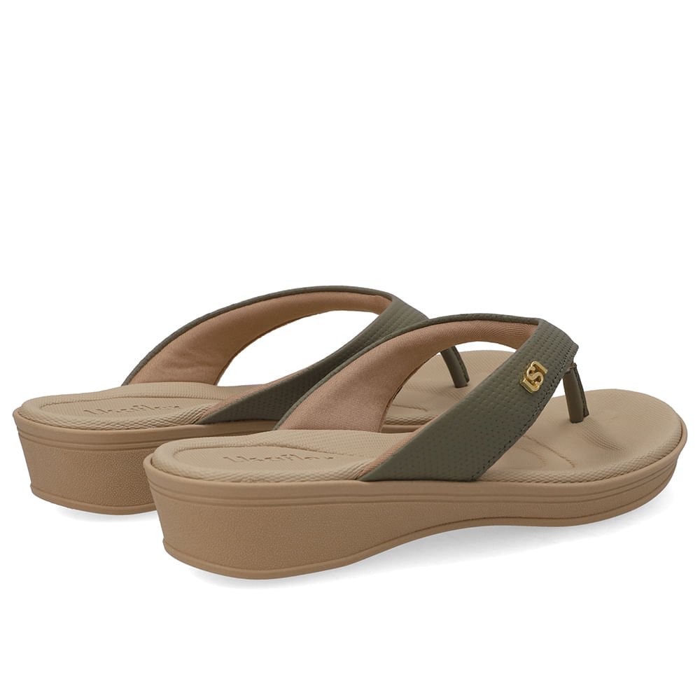Chinelo Salto Plataforma Couro Verde Verde 3