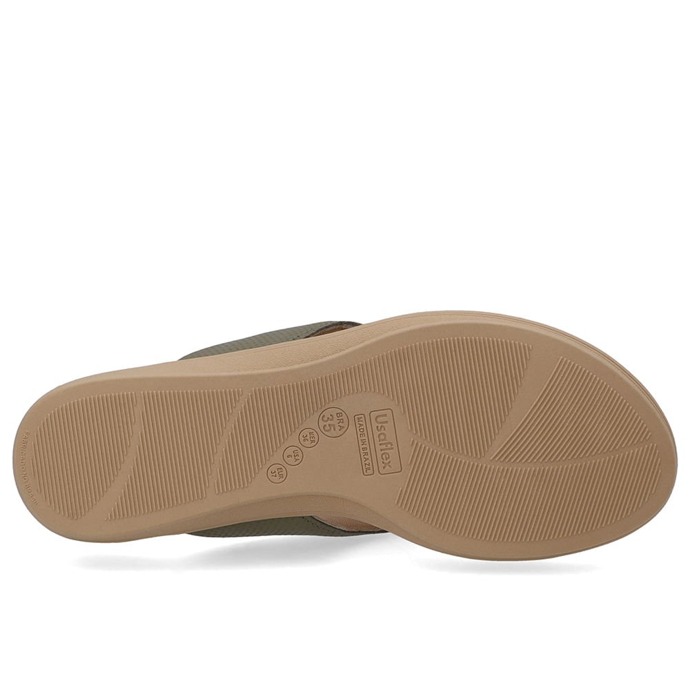 Chinelo Salto Plataforma Couro Verde Verde 5