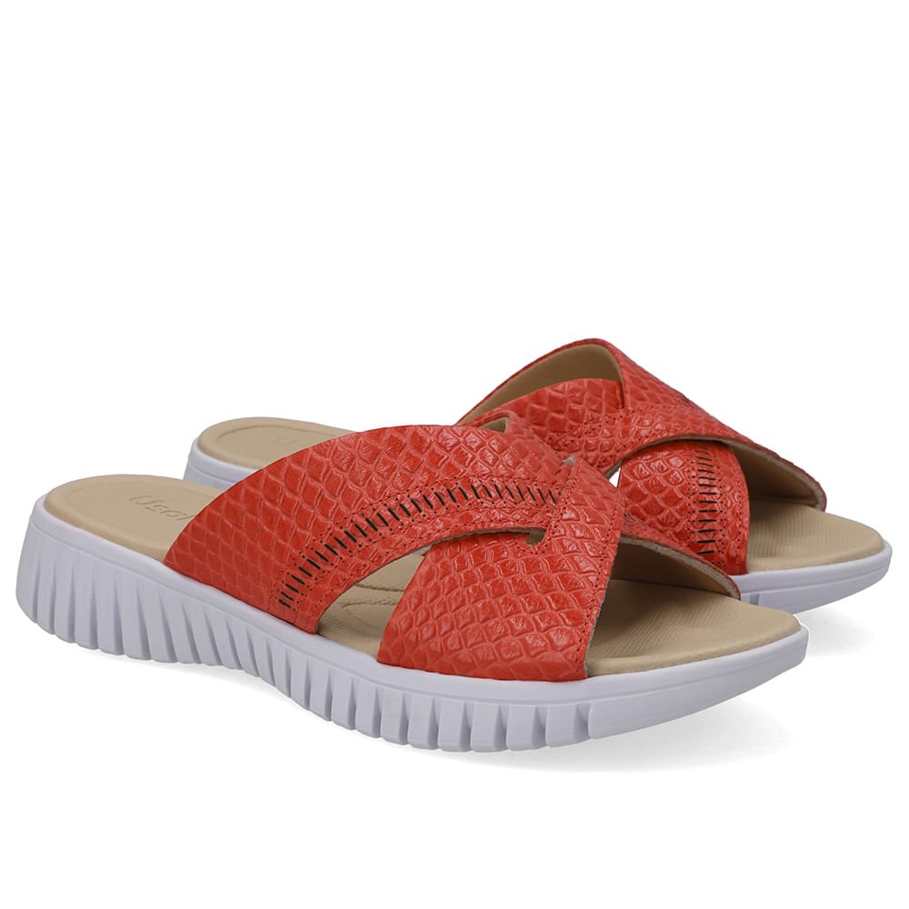 Tamanco Plataforma Couro Vermelho Laser Vermelho 2