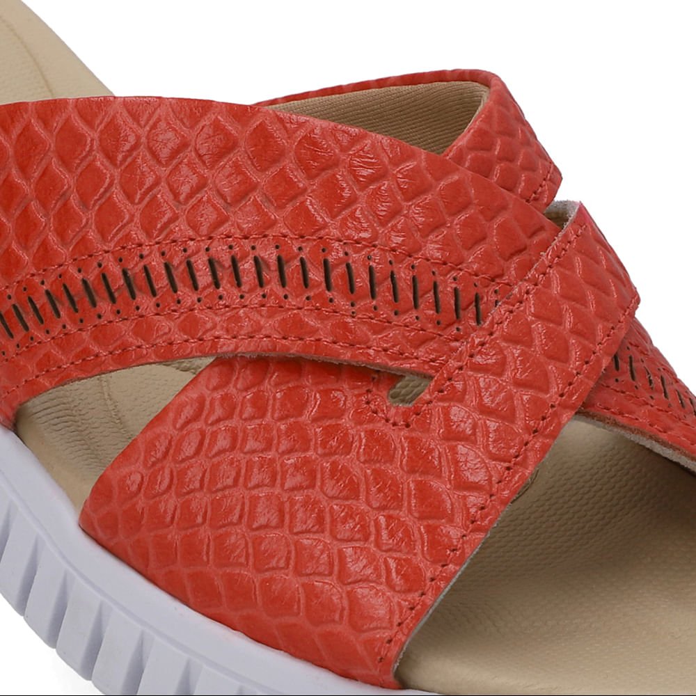 Tamanco Plataforma Couro Vermelho Laser Vermelho 4