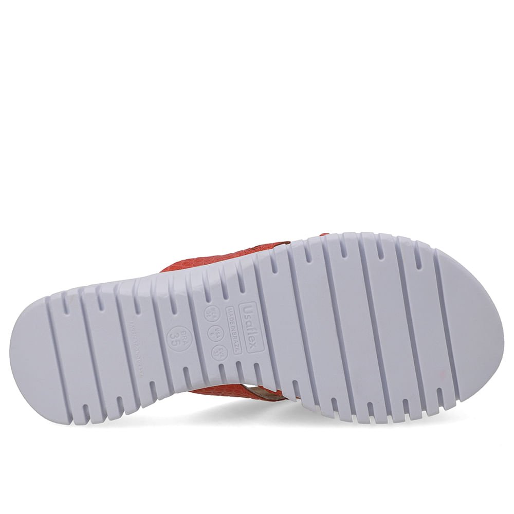 Tamanco Plataforma Couro Vermelho Laser Vermelho 5