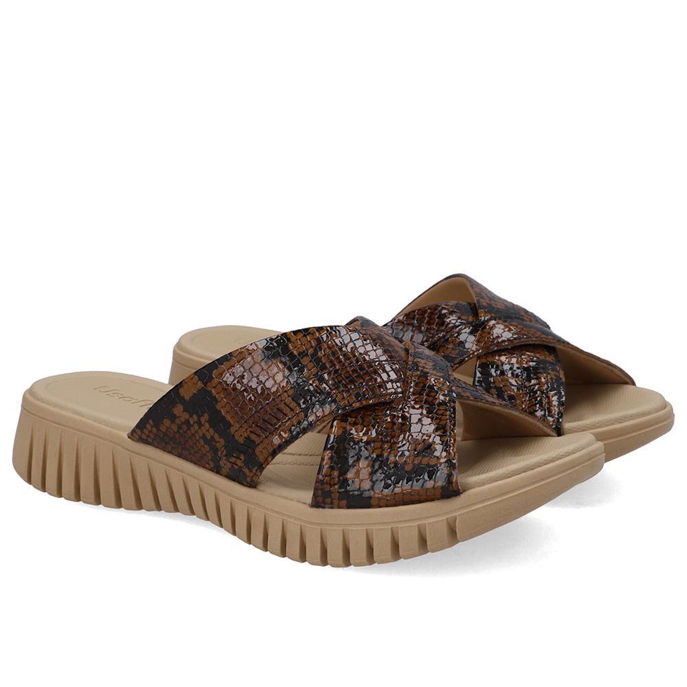 Tamanco Plataforma Couro Animal Print Laser Animal Print 2