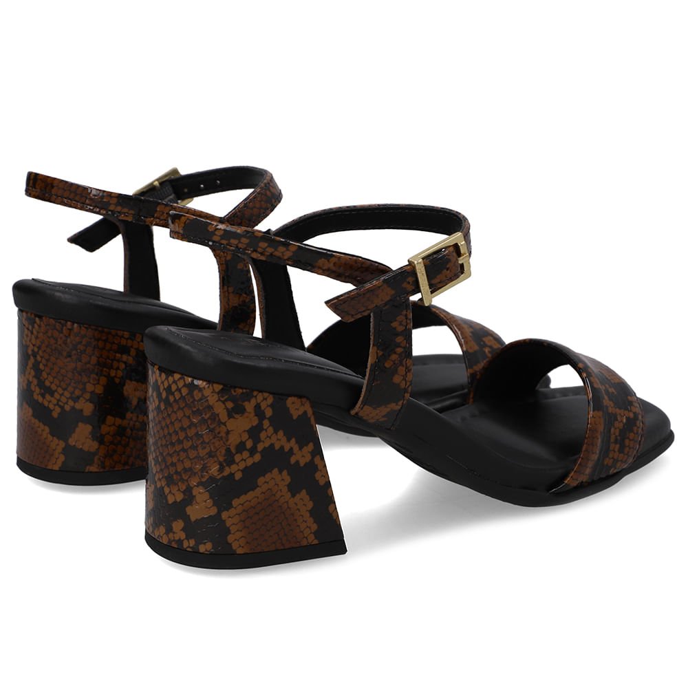 Sandália Salto Bloco Tira Animal Print Animal Print 3