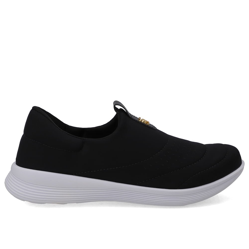 Tênis Slip On Elastano Preto