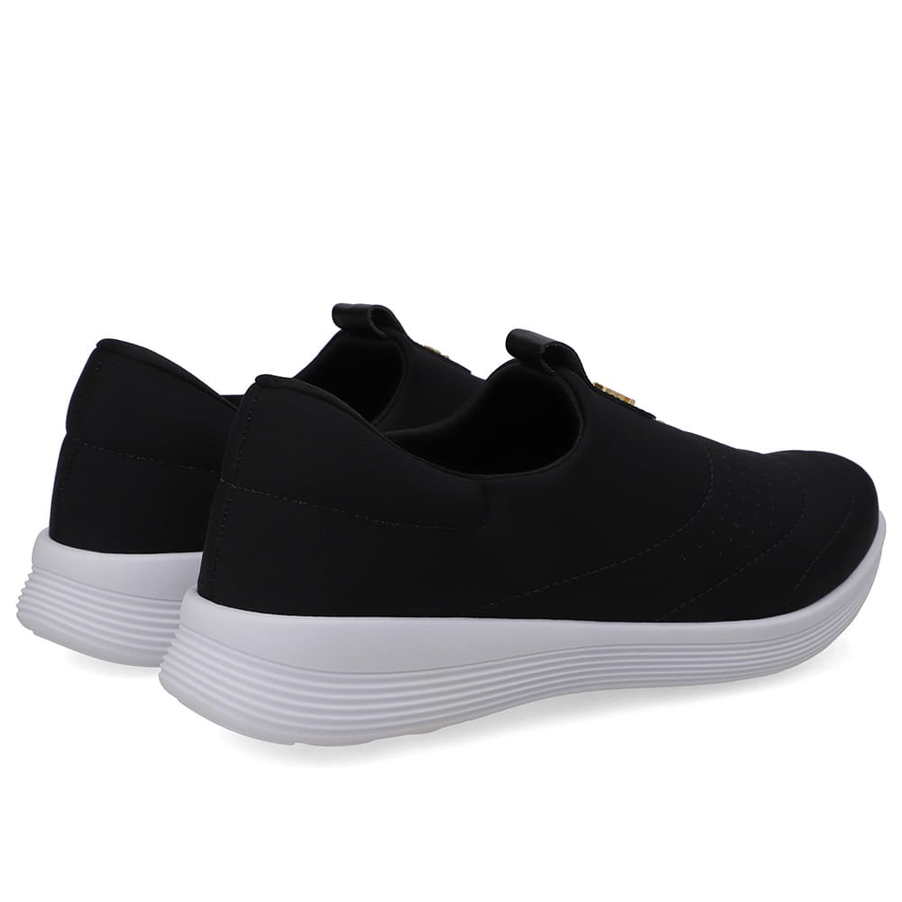 Tênis Slip On Elastano Preto Preto 3