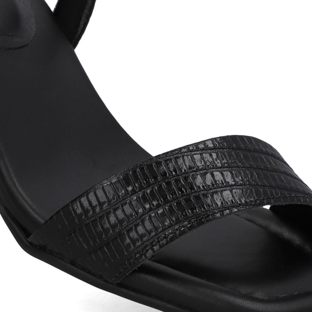 Sandália Salto Bloco Tira Preta Preto 4