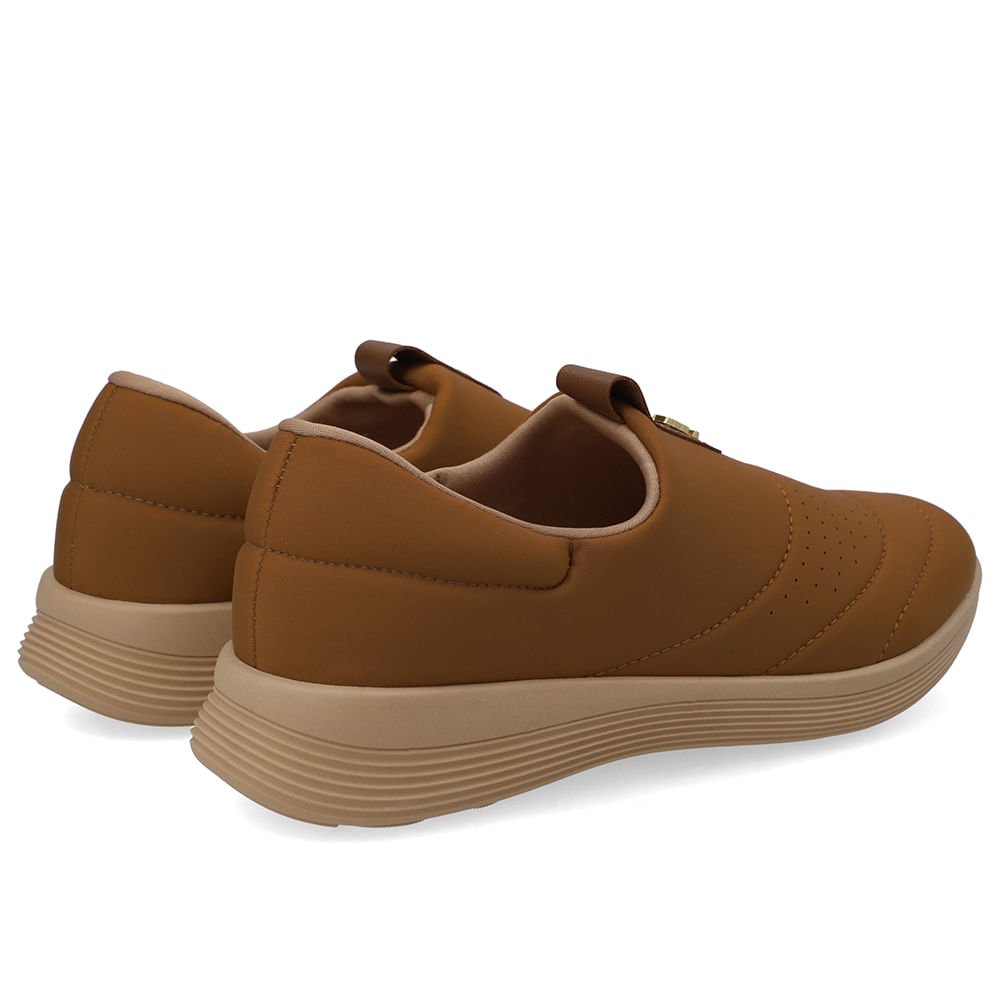 Tênis Slip On Elastano Marrom Canela Marrom 3