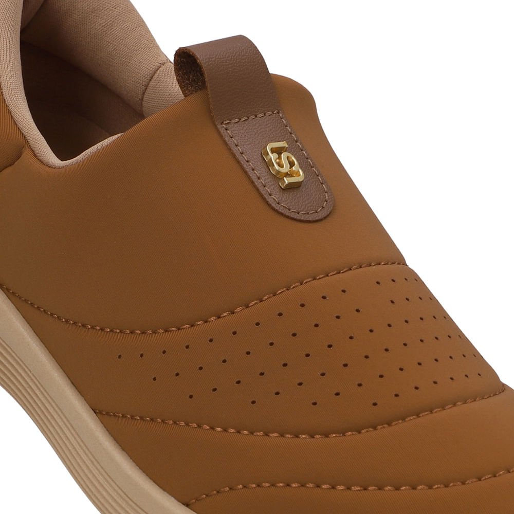 Tênis Slip On Elastano Marrom Canela Marrom 4