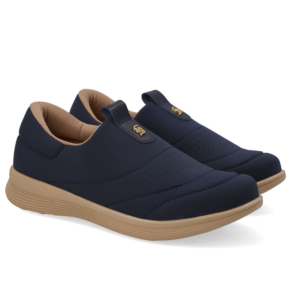Tênis Slip On Elastano Azul Azul Marinho 2