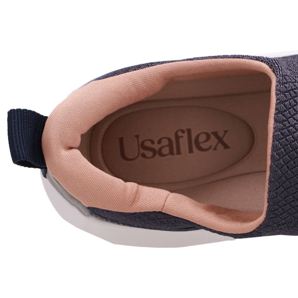 Tênis Azul Slip On Em Tecido e Couro Azul 4