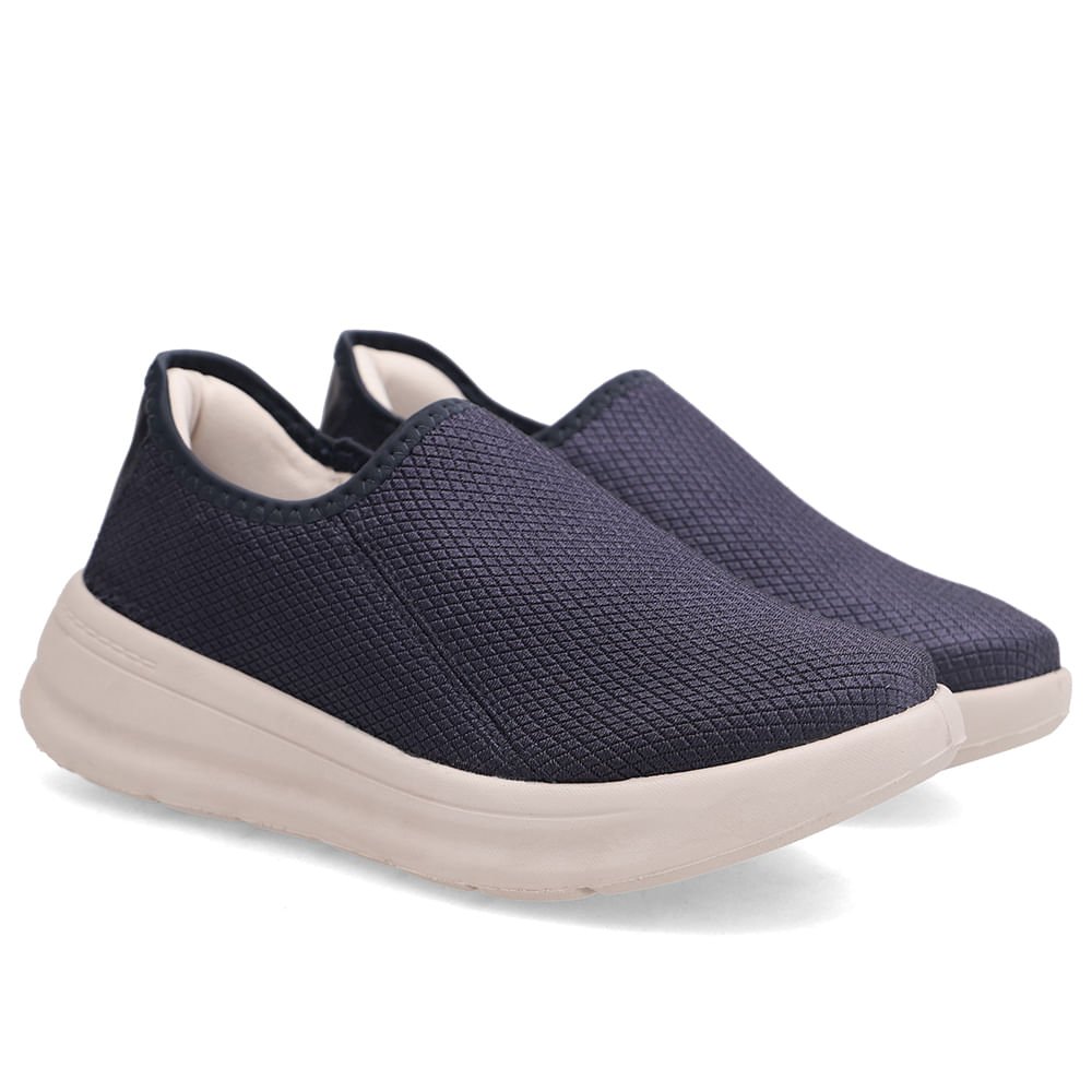 Tênis Slip On Azul Em Elastano Azul 2