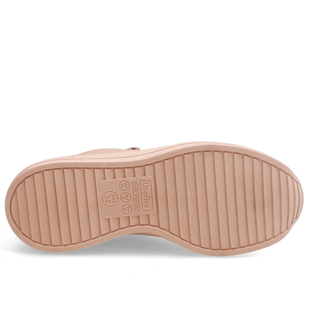 Tênis Em Couro Mini Escama Nude Zíper Lateral Nude 5