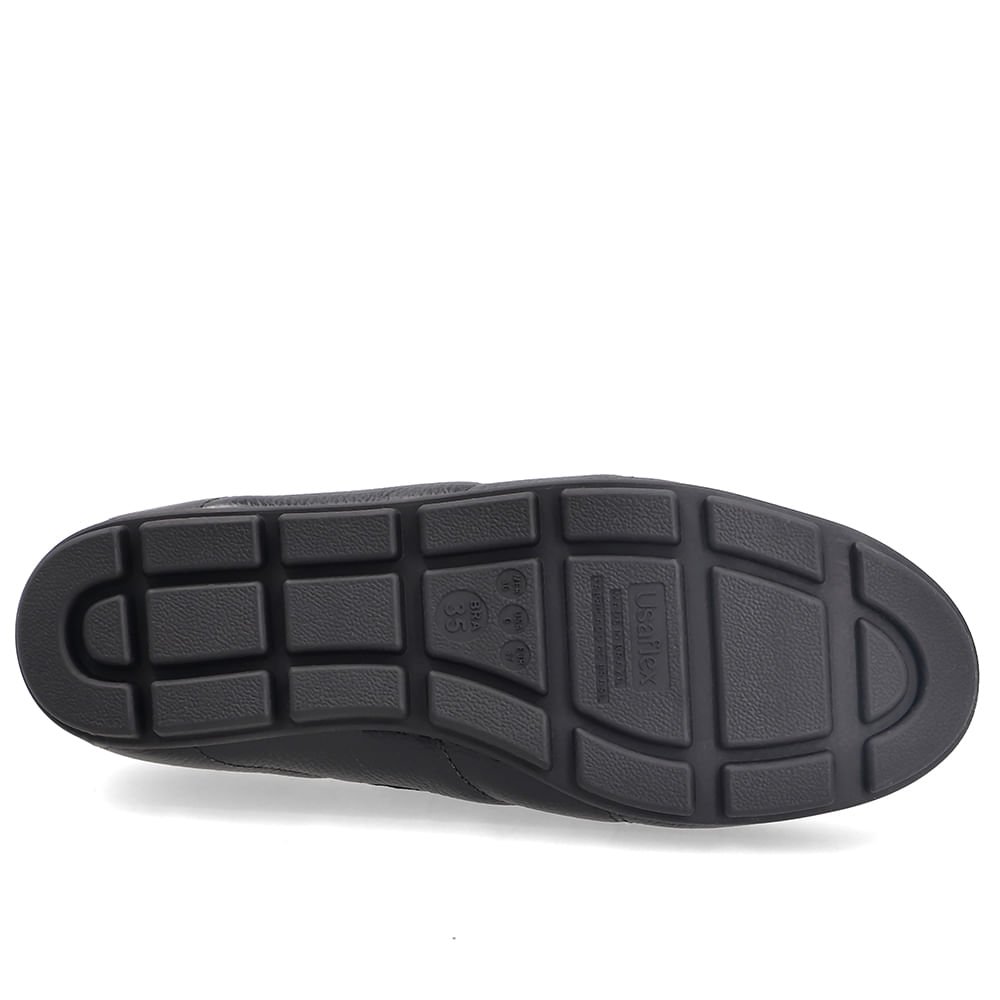 Tênis Boneca Em Couro Preto Com Fechamento Fecho-Flex Preto 5