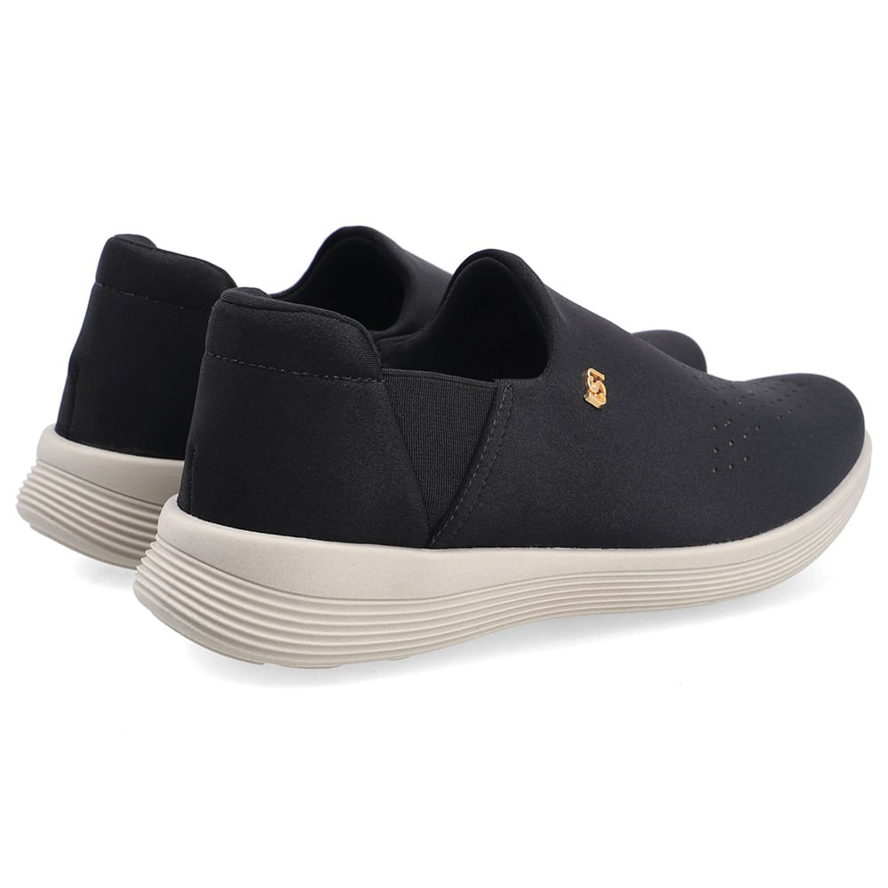 Tênis Slip On Em Tecido Preto Preto 3