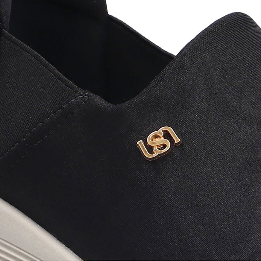 Tênis Slip On Em Tecido Preto Preto 4