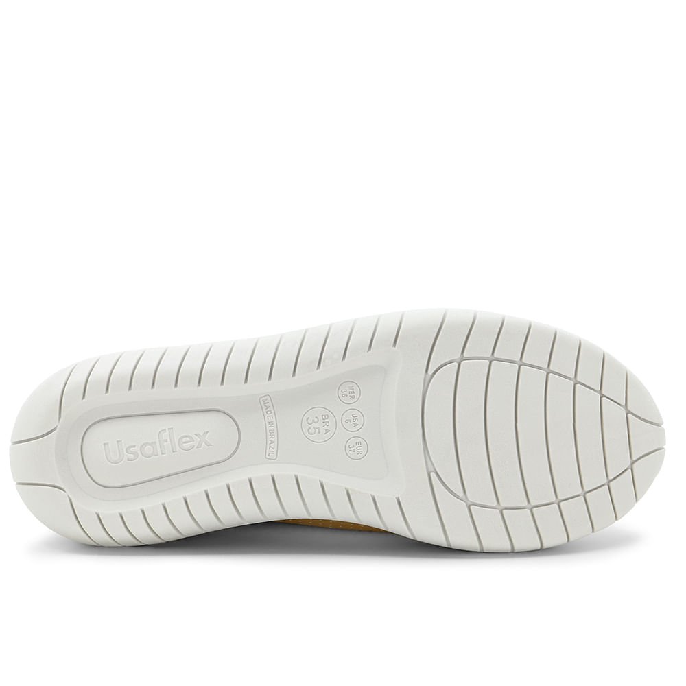 Tênis Casual Metalizado Couro Zíper Dourado 5