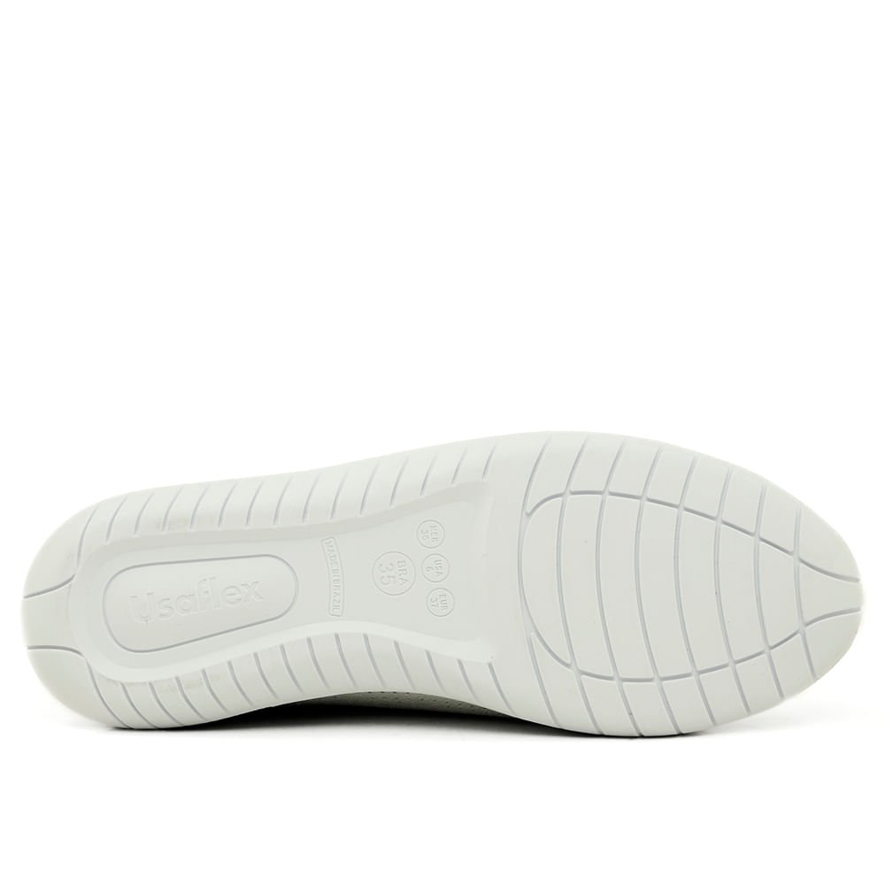 Tênis Casual Branco Couro Zíper Branco 6