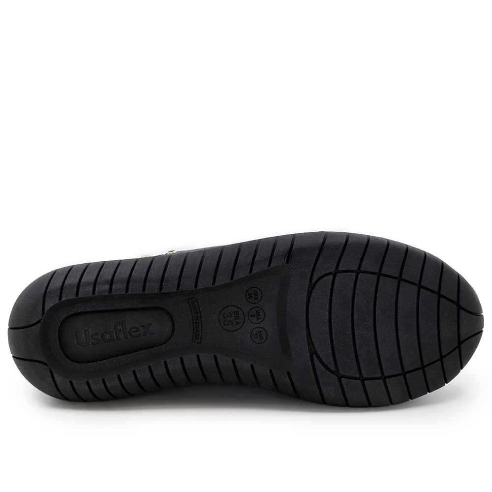 Tênis Casual Preto Couro Zíper Preto 5