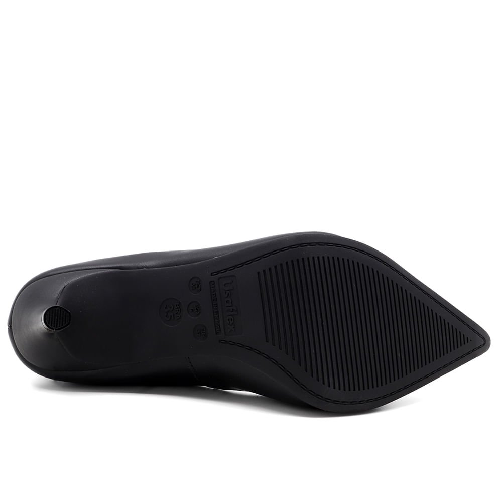 Scarpin Bico Fino Couro Preto Preto 5