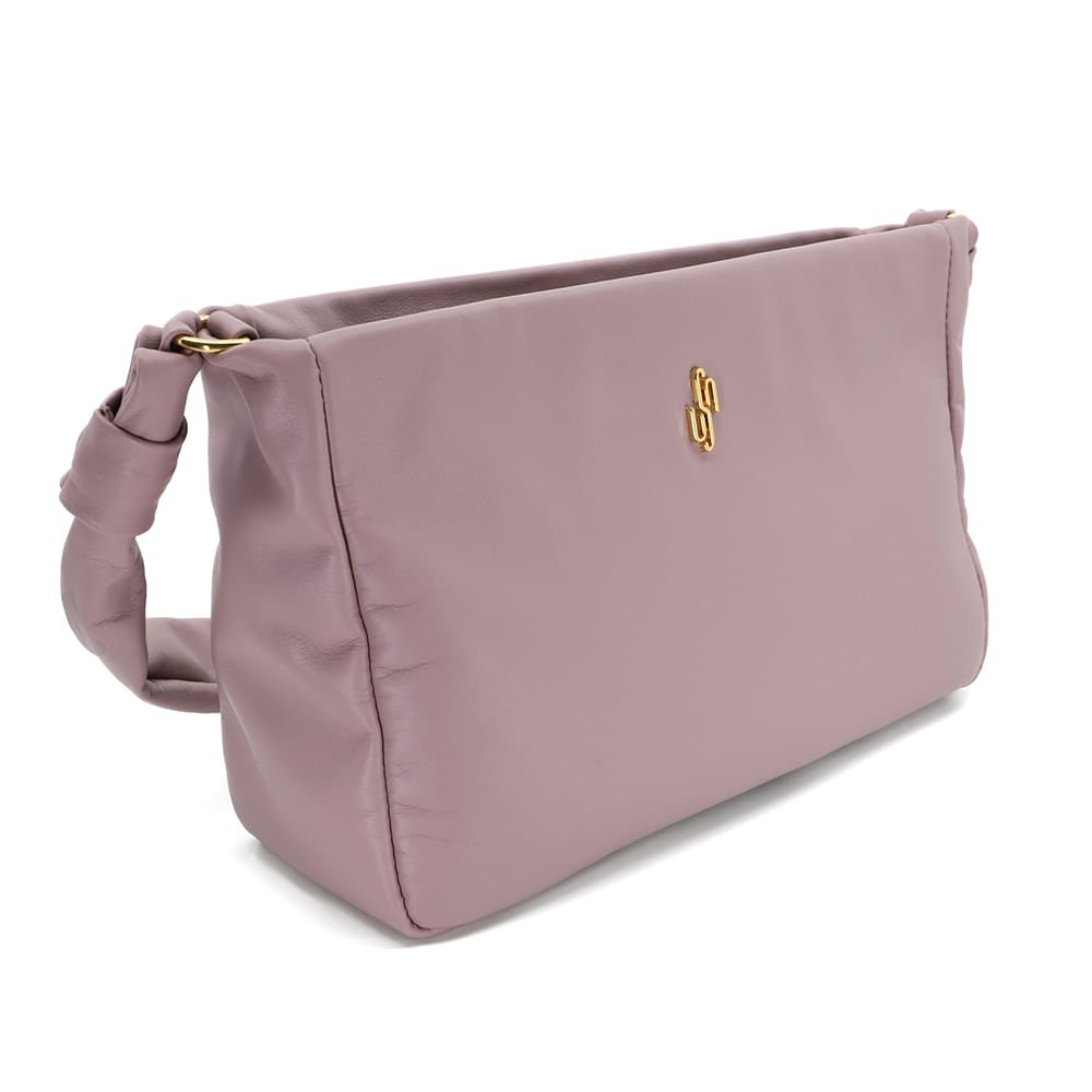 Bolsa Tiracolo Lilás Couro Rosa 2