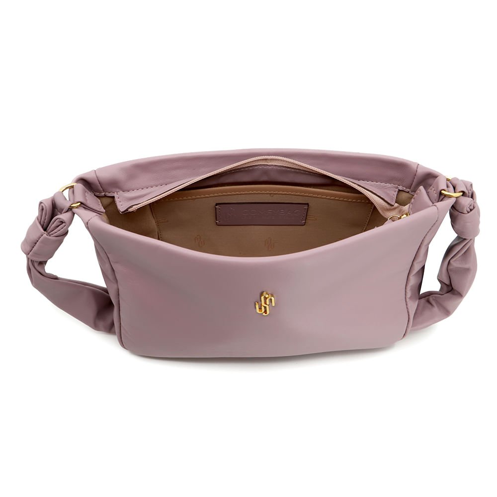 Bolsa Tiracolo Lilás Couro Rosa 4