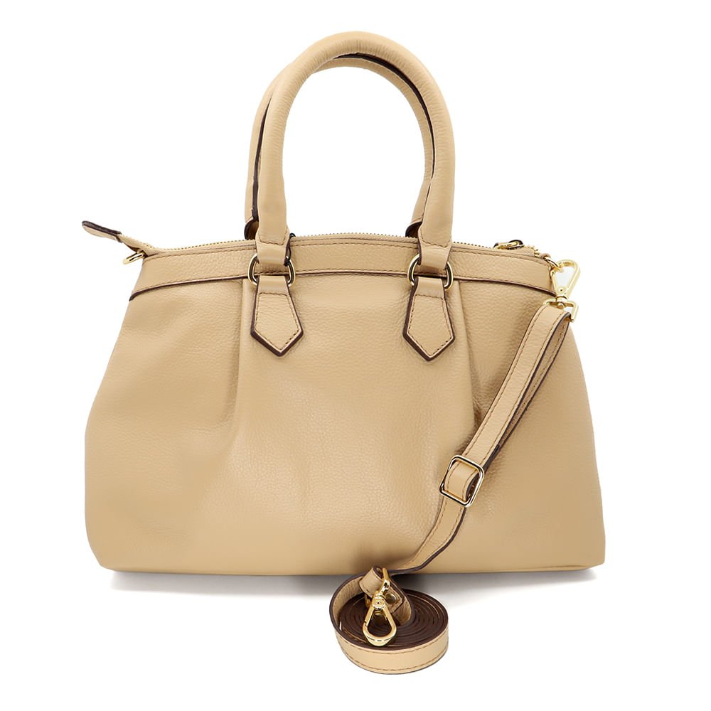 Bolsa Tote Marrom Couro Detalhe Franzido Manteiga 3