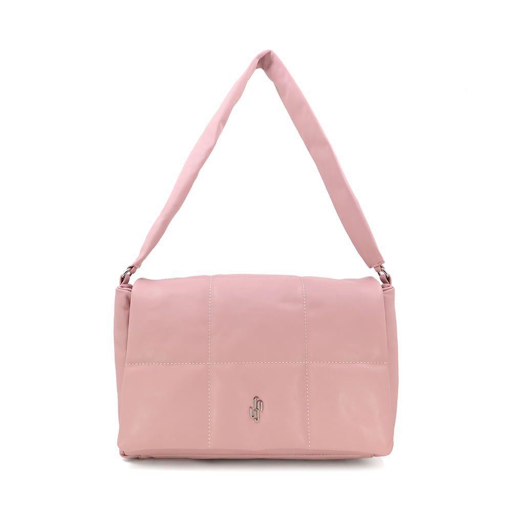 Bolsa Baguete Couro Comfy Rosa Rosa 1