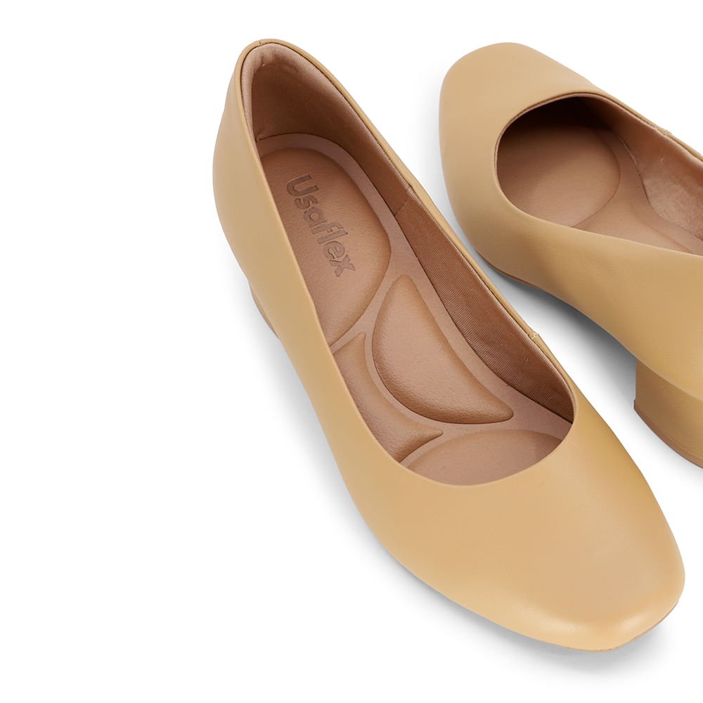 Scarpin Marrom Salto Bloco Couro 34 4