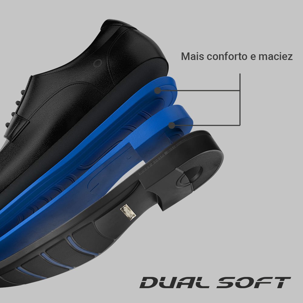 Sapato Smart Comfort Dual Soft Dress Preto Preto 5
