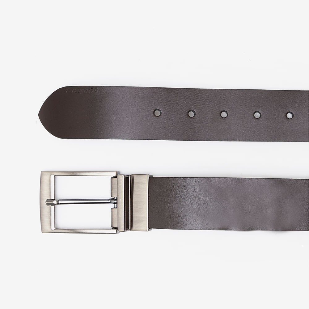Cinto Dupla Face Largo Metropolitan Preto/Café Preto 2