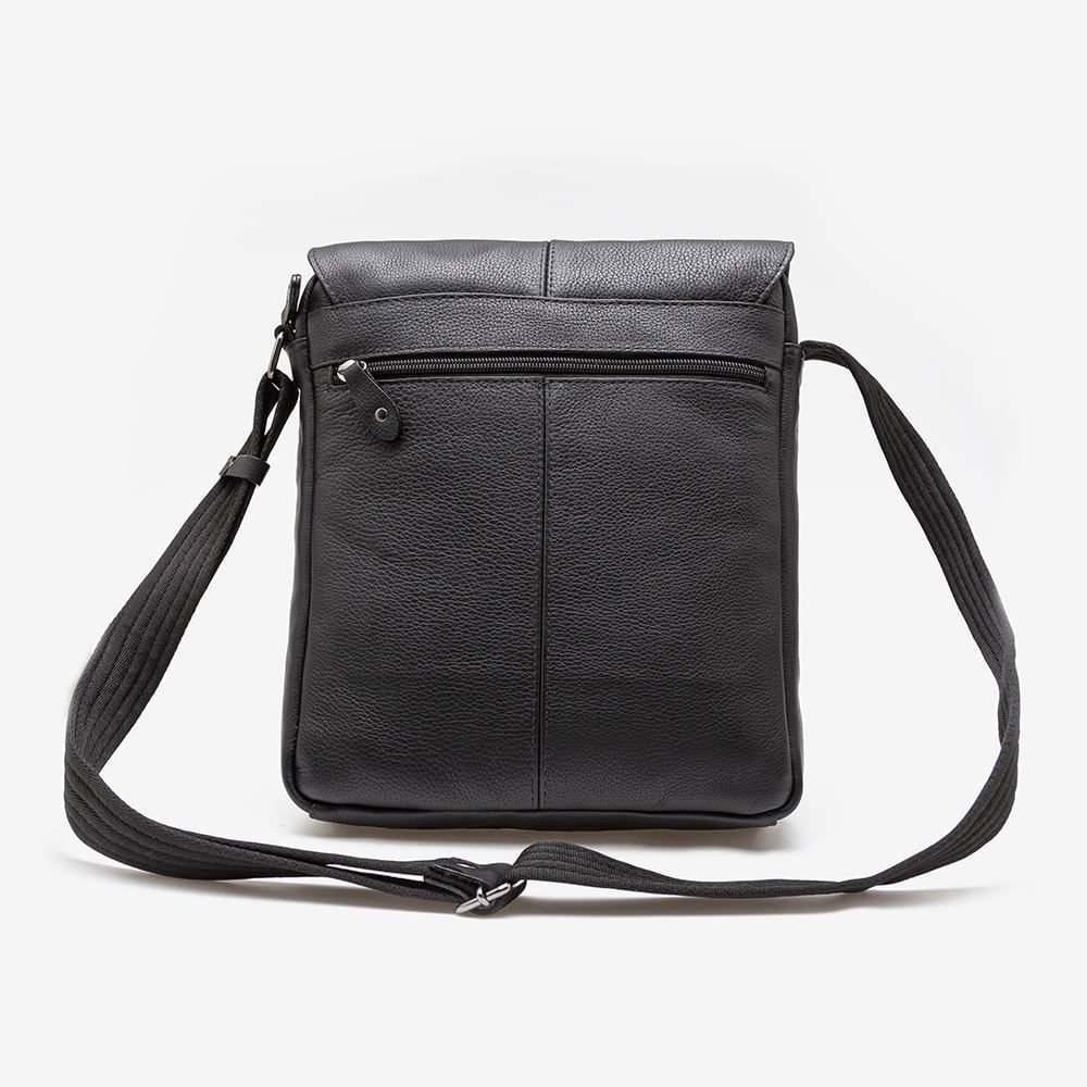 Bolsa Tiracolo Em Couro Preto Preto 3