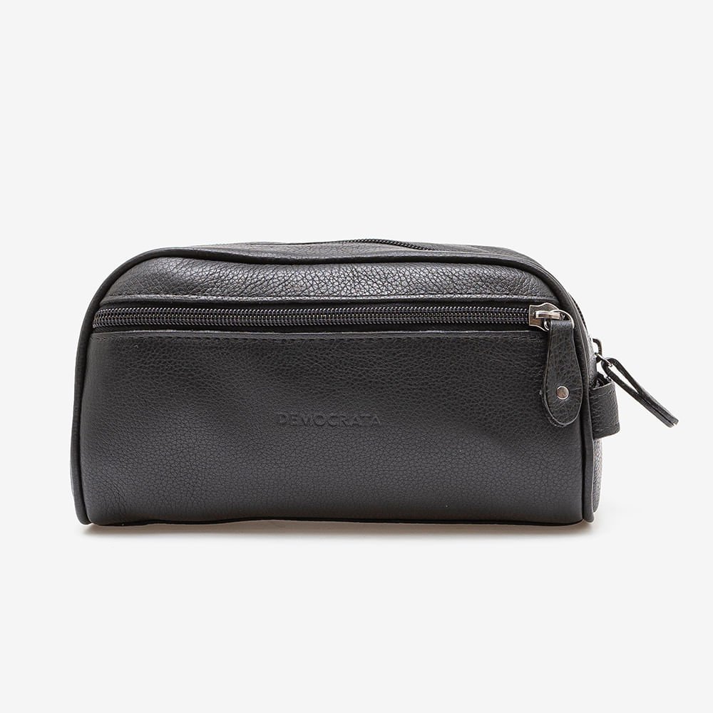 Necessaire Em Couro Preto Preto 1