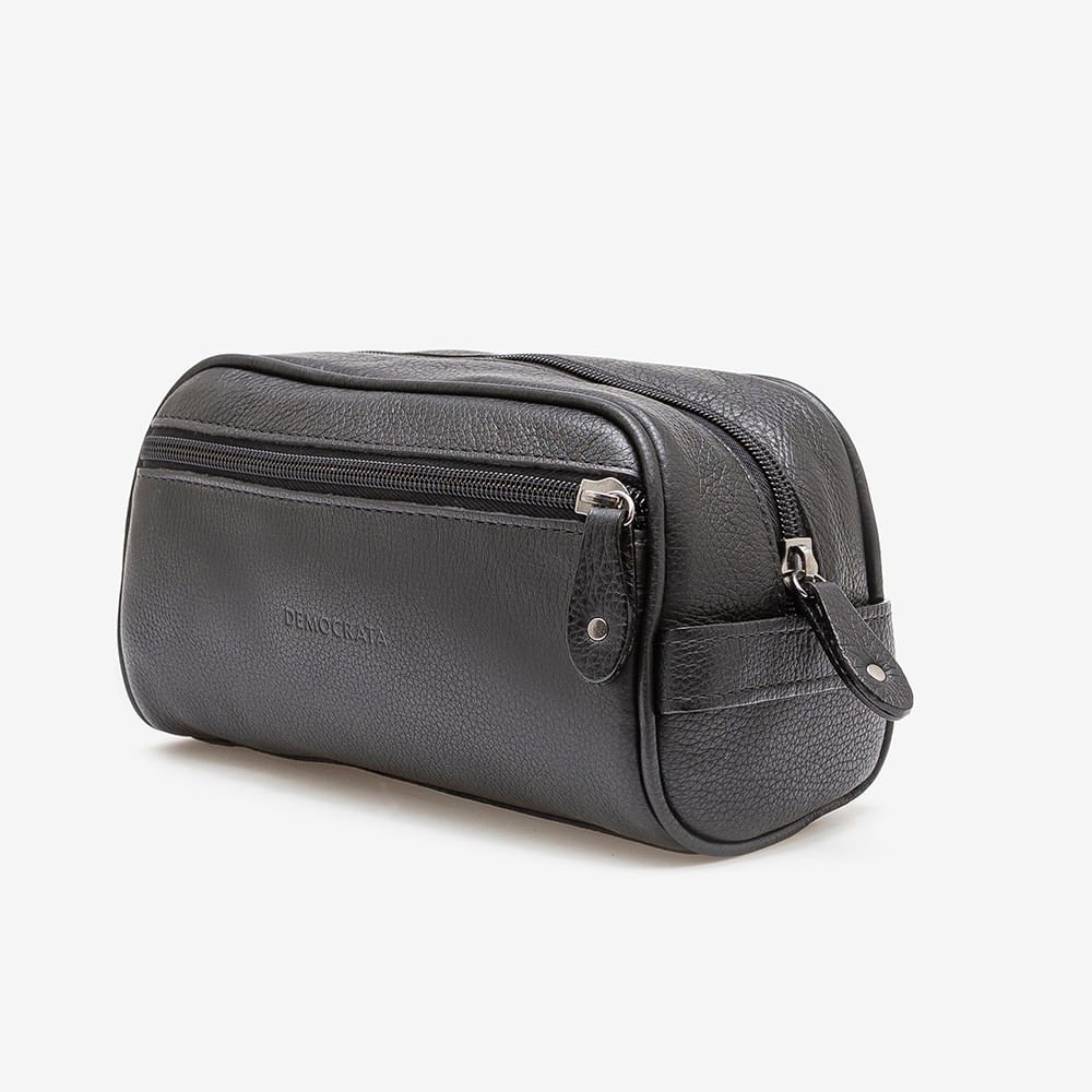 Necessaire Em Couro Preto Preto 2