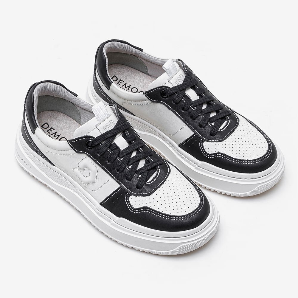 Tênis Feminino Block Branco/Preto Branco 2