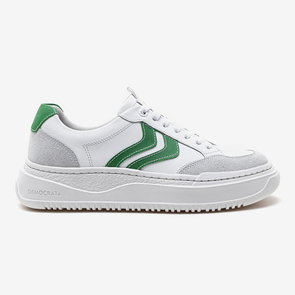 Tênis Feminino Denim Block Branco/Verde Branco/Verde 1