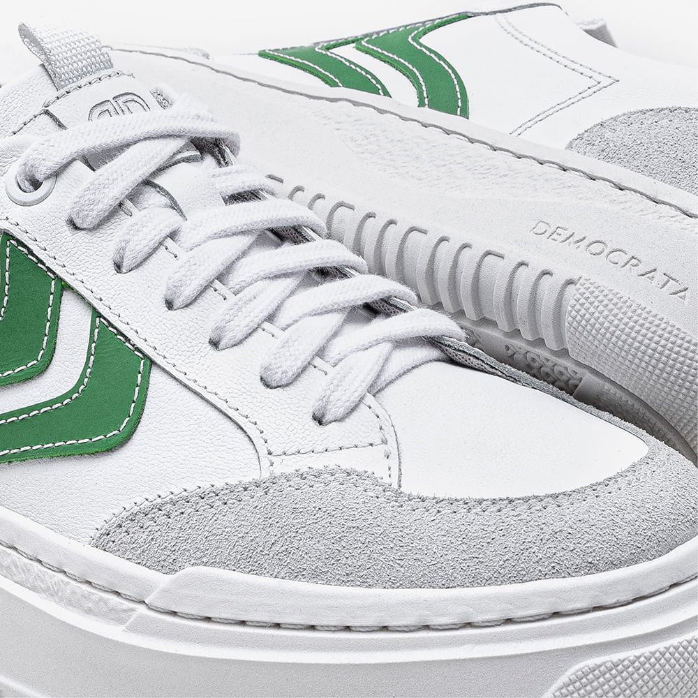 Tênis Feminino Denim Block Branco/Verde Branco/Verde 3