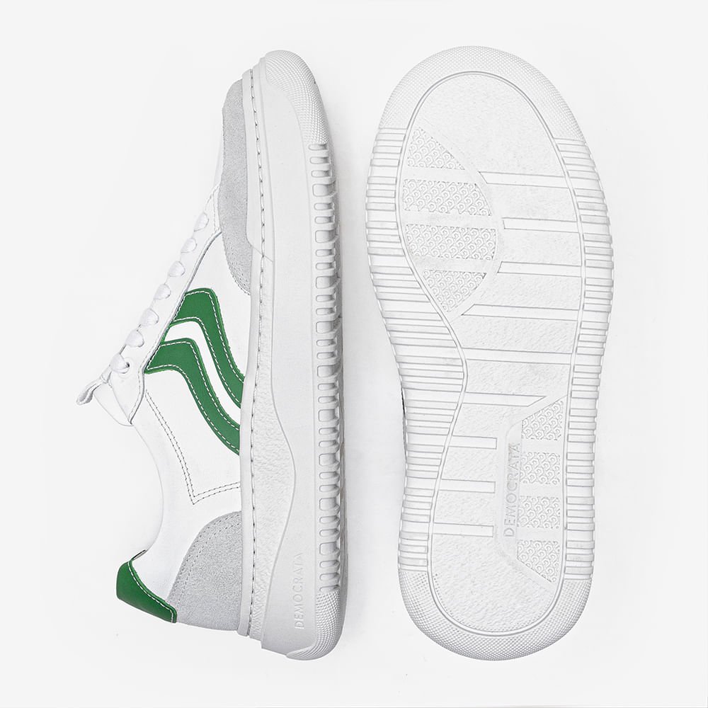 Tênis Feminino Denim Block Branco/Verde Branco/Verde 4