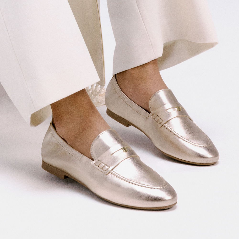 Loafer Feminino Sarah Dourado Dourado 6
