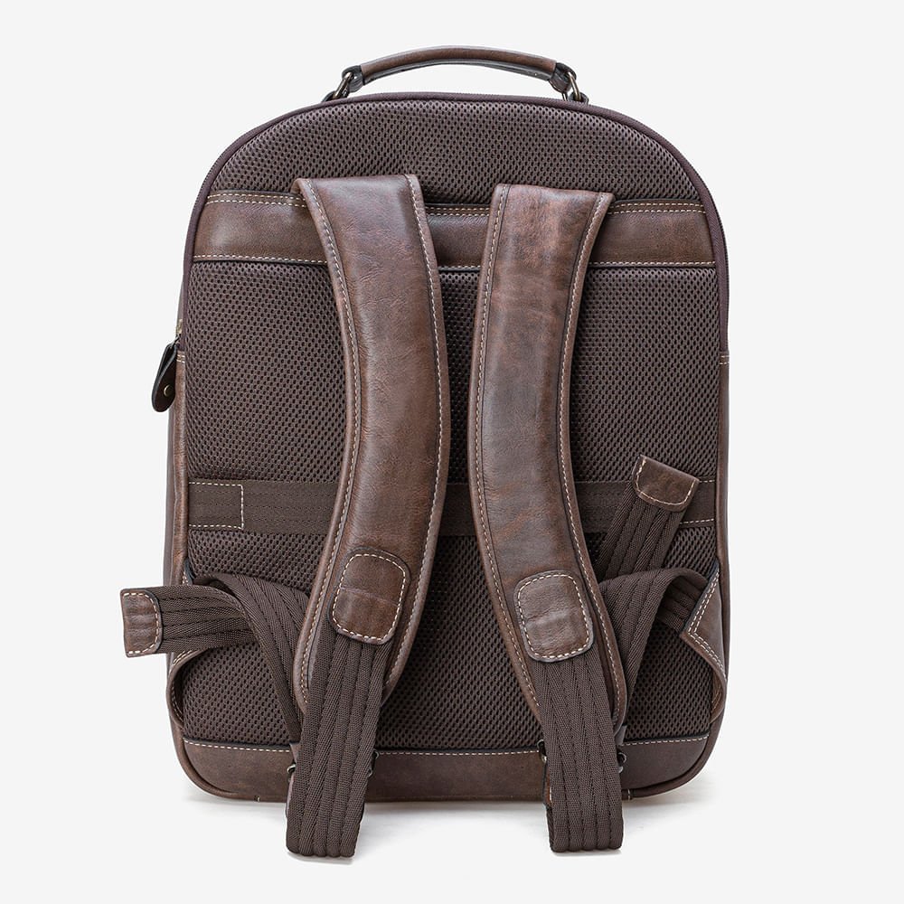 Mochila em Couro Marrom Marrom 3