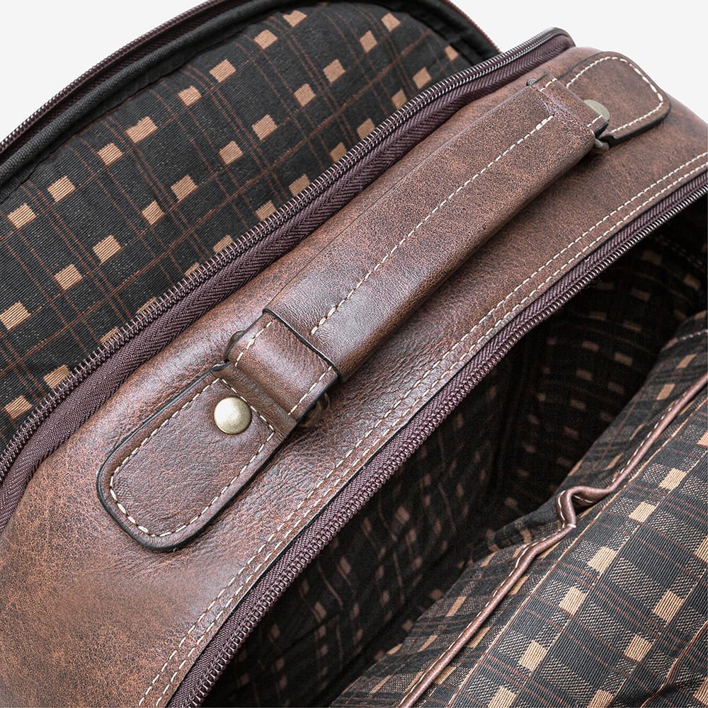 Mochila em Couro Marrom Marrom 4