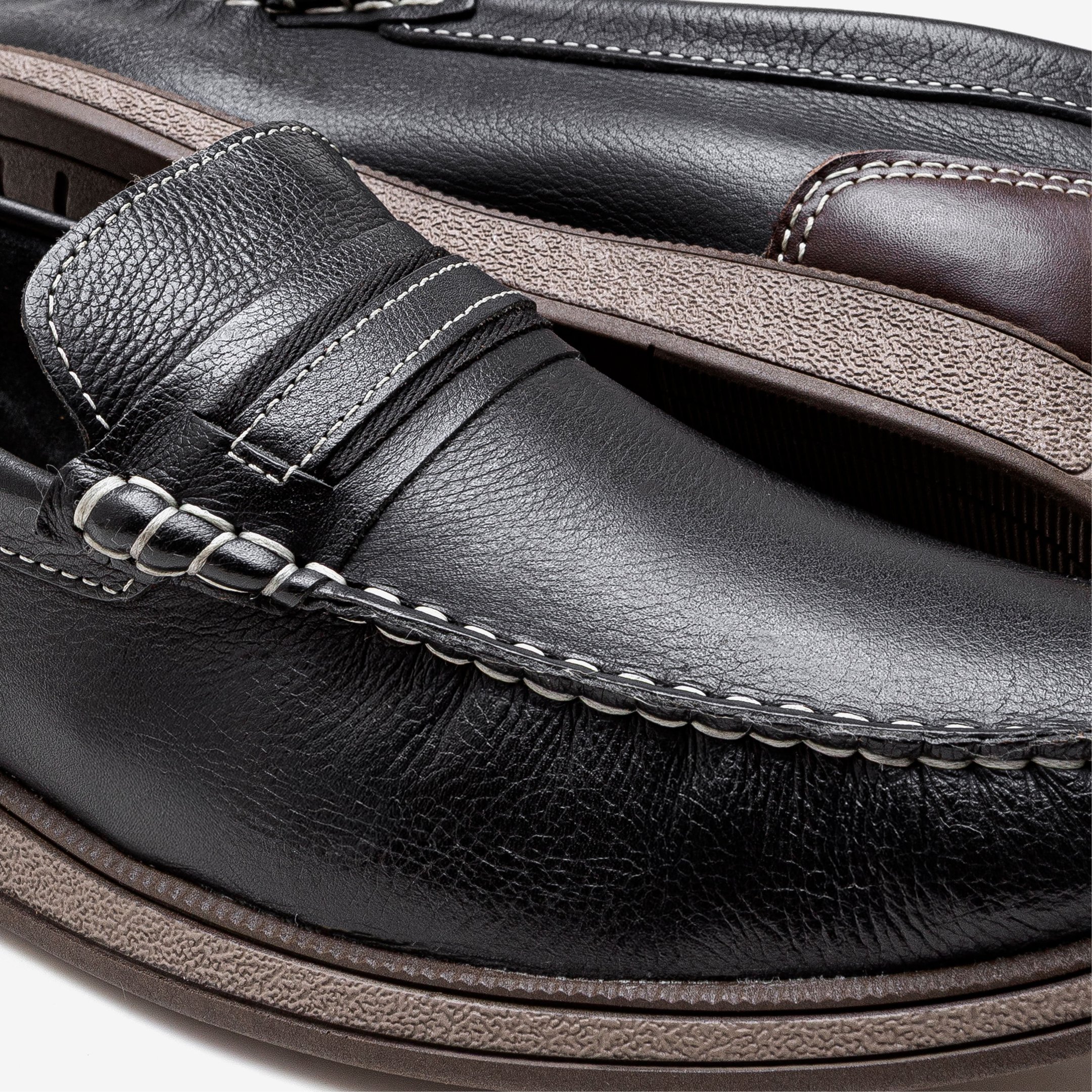 Mocassim Masculino Couro Nash Preto Preto 3