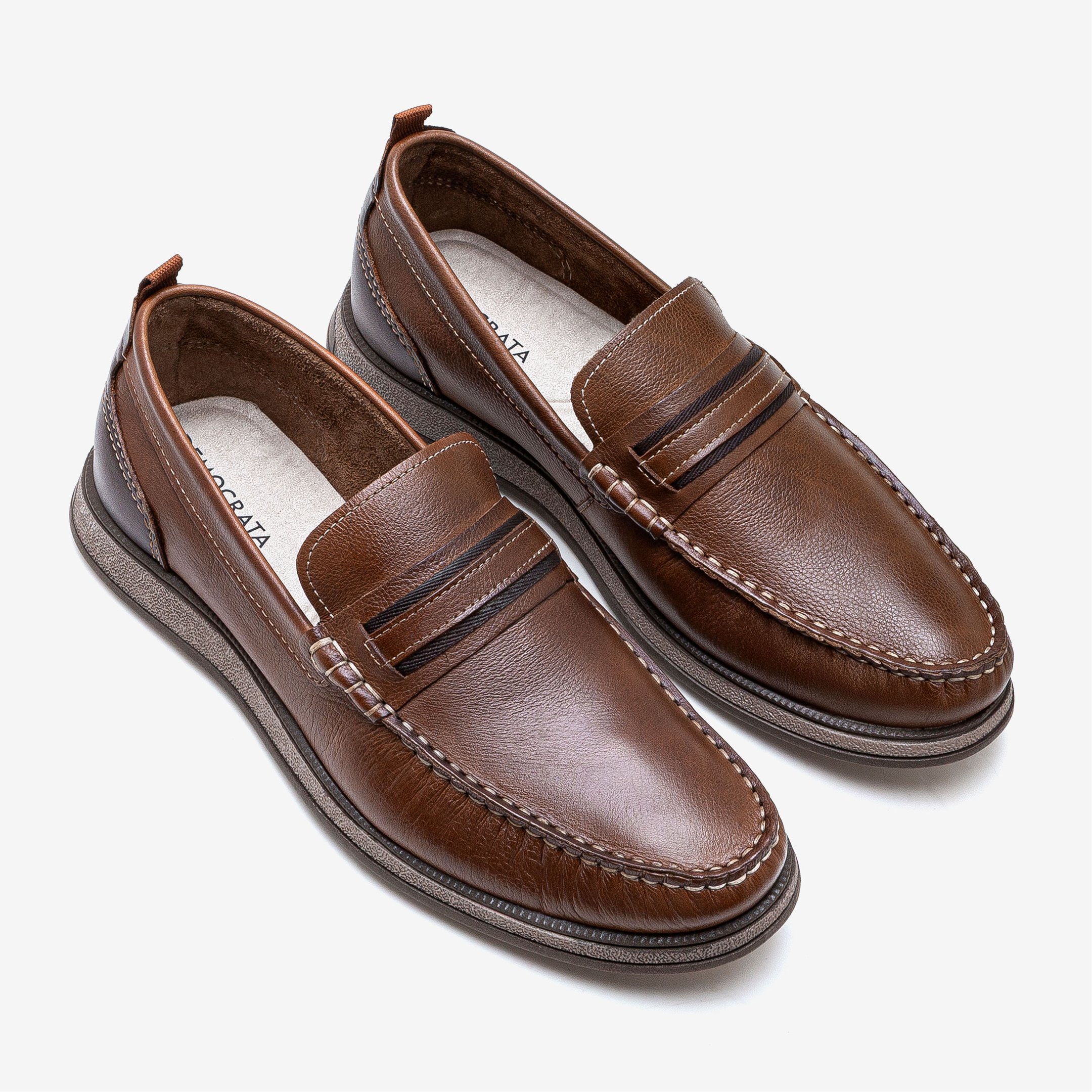 Mocassim Masculino Nash em Couro Marrom Marrom 2