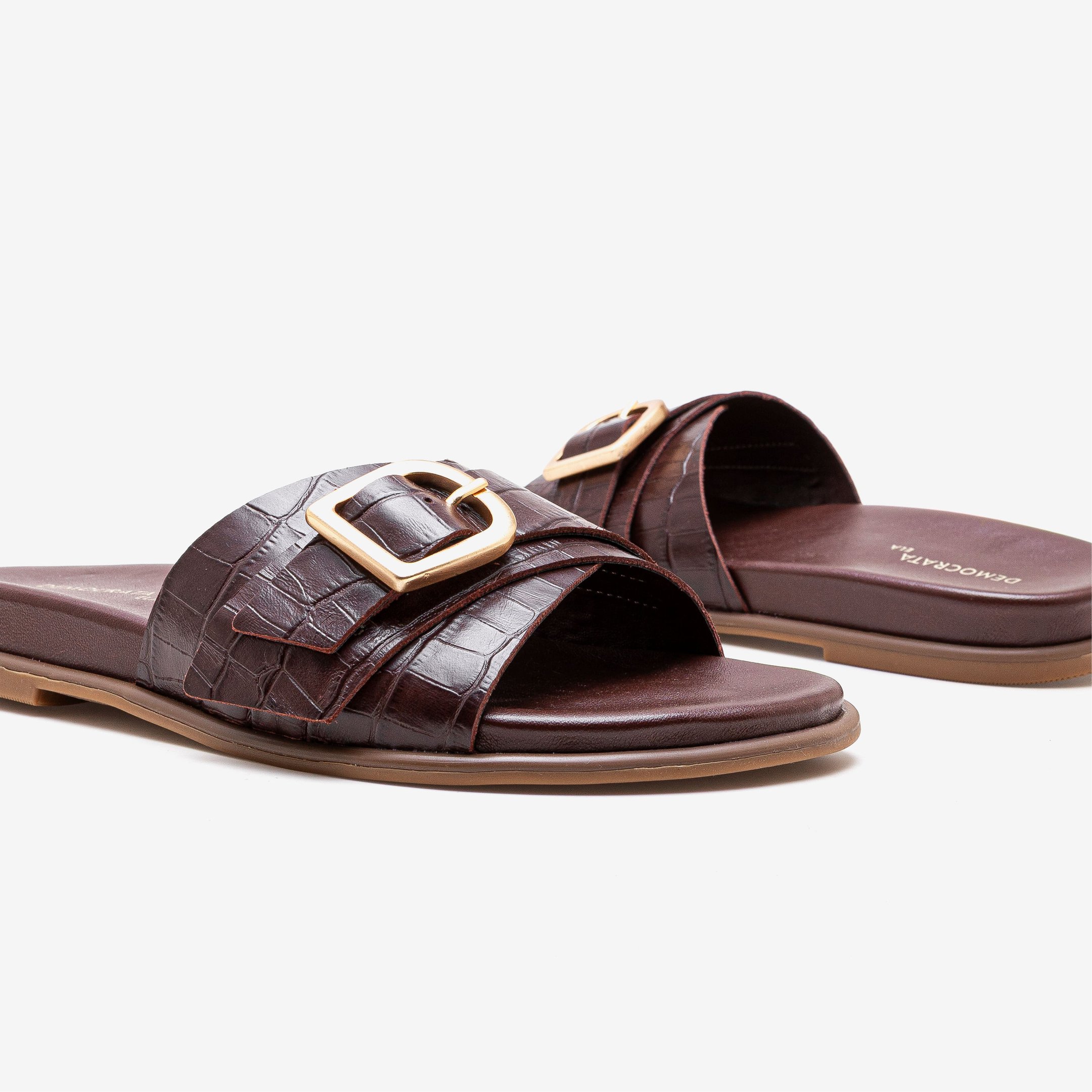 Rasteira Feminina Zoe Couro Pinhao Pinhão 4