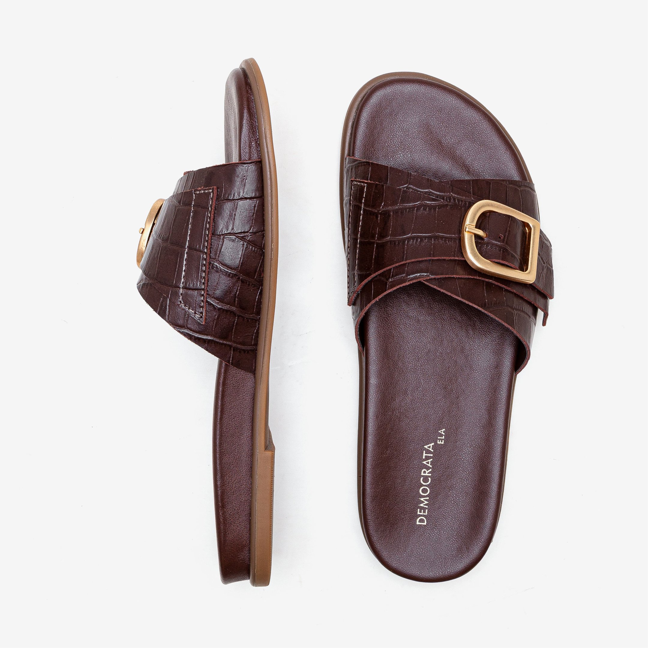 Rasteira Feminina Zoe Couro Pinhao Pinhão 5