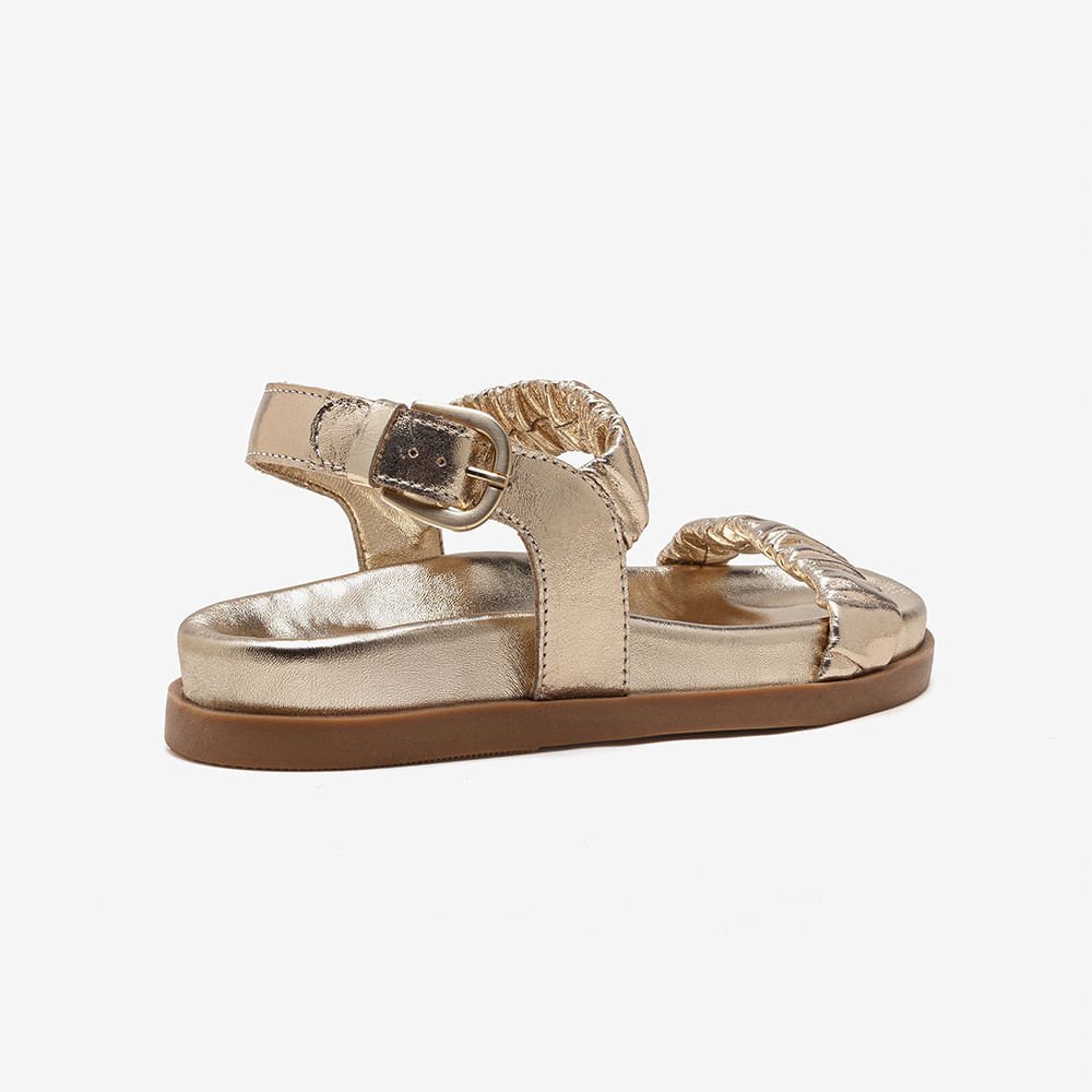 Papete Feminina Iris Couro Dourado Ouro 3