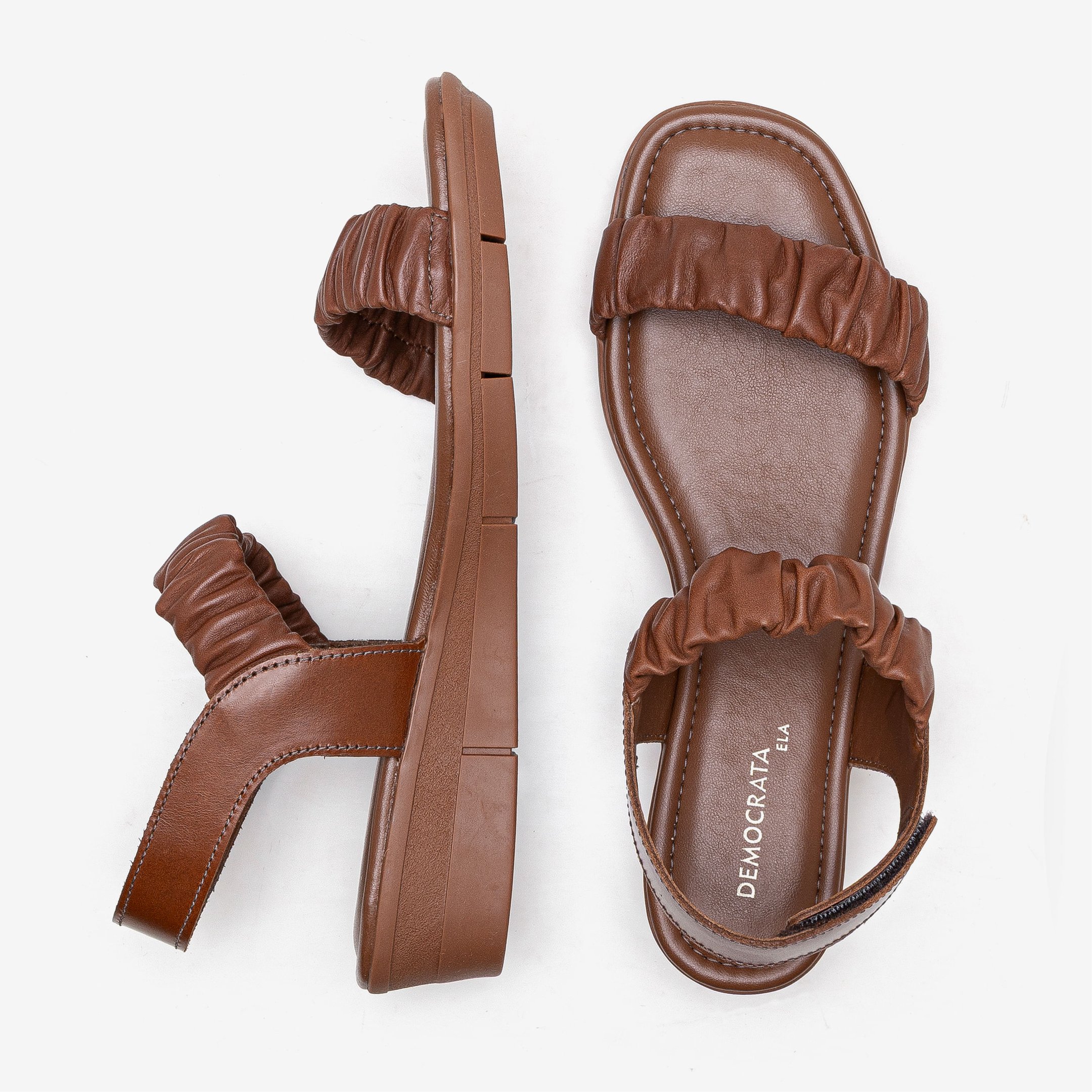 Sandália Feminina Lia Couro Marrom Marrom 5