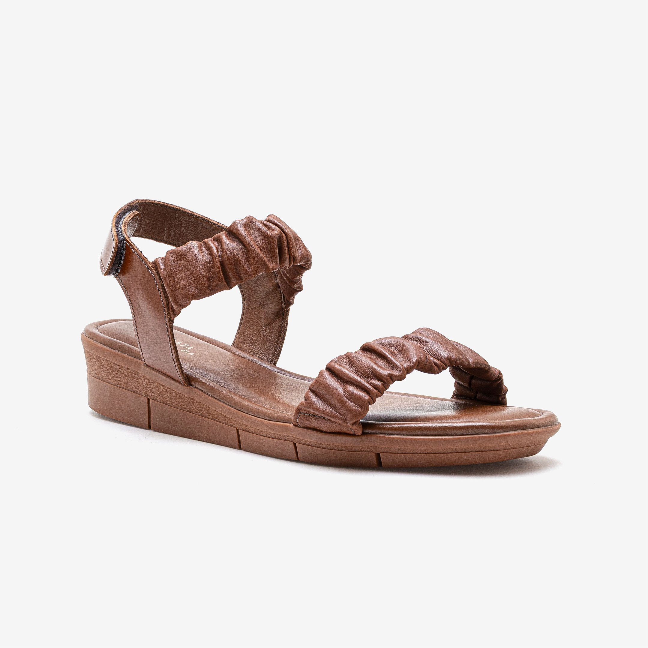 Sandália Feminina Lia Couro Marrom Marrom 2