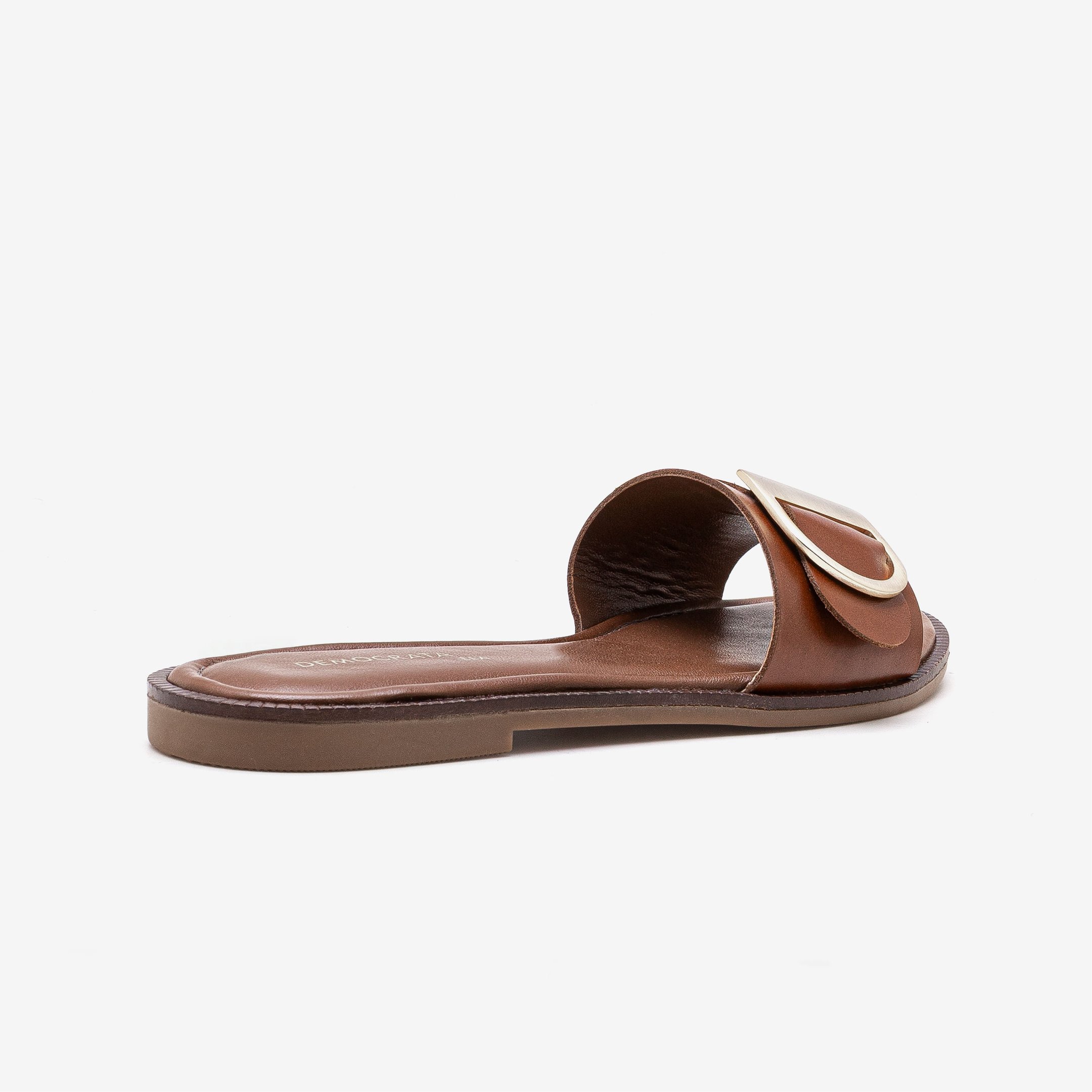 Rasteira Feminina Lunna Couro Marrom Marrom 3